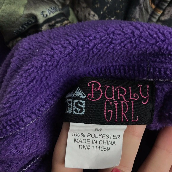 Burly Girl WFS Purple Camo Fleece Jacket - Picture 4 of 6
